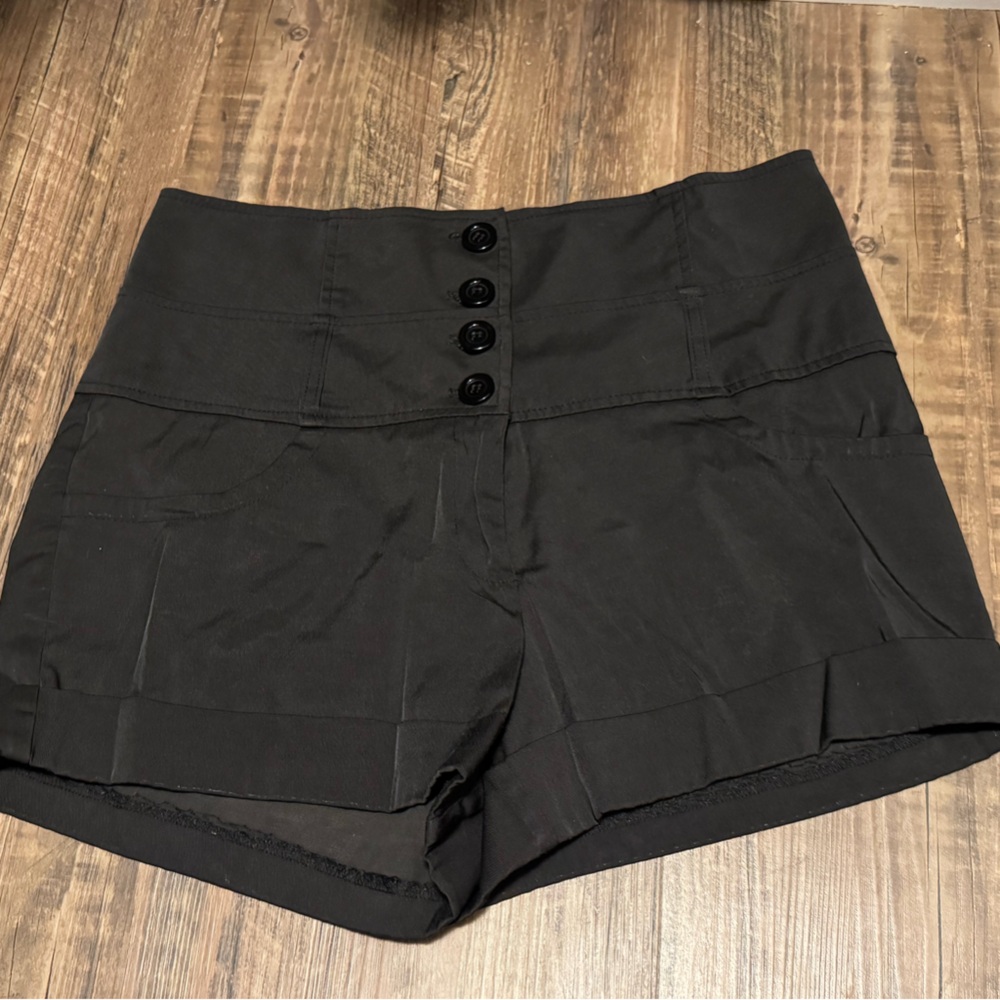High Waisted Button-Front Shorts